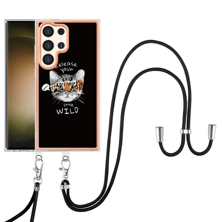 Frendorf | Für Samsung Galaxy S24 Ultra 5G Elektroplattierung Dual-Seite IMD Handytasche mit Halsband (Natürlicher Wachstum)