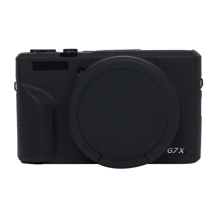 Frendorf | Für Canon PowerShot G7 X Mark III / G7X3 Weiche Silikon Schutzhülle mit Objektivabdeckung (Schwarz)