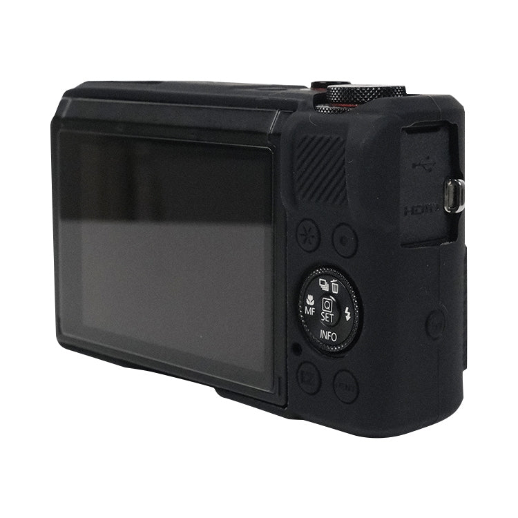 Frendorf | Für Canon PowerShot G7 X Mark III / G7X3 Weiche Silikon Schutzhülle mit Objektivabdeckung (Schwarz)