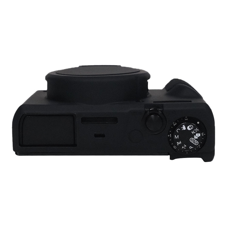 Frendorf | Für Canon PowerShot G7 X Mark III / G7X3 Weiche Silikon Schutzhülle mit Objektivabdeckung (Schwarz)