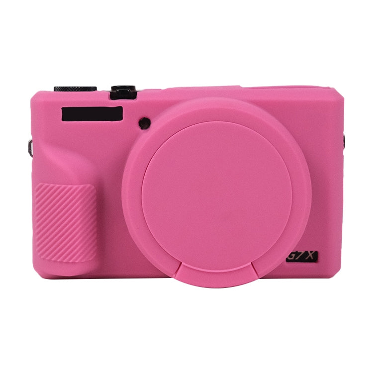 Frendorf | Für Canon PowerShot G7 X Mark III / G7X3 Weiche Silikon-Schutzhülle mit Objektivdeckel (Rosenrot)