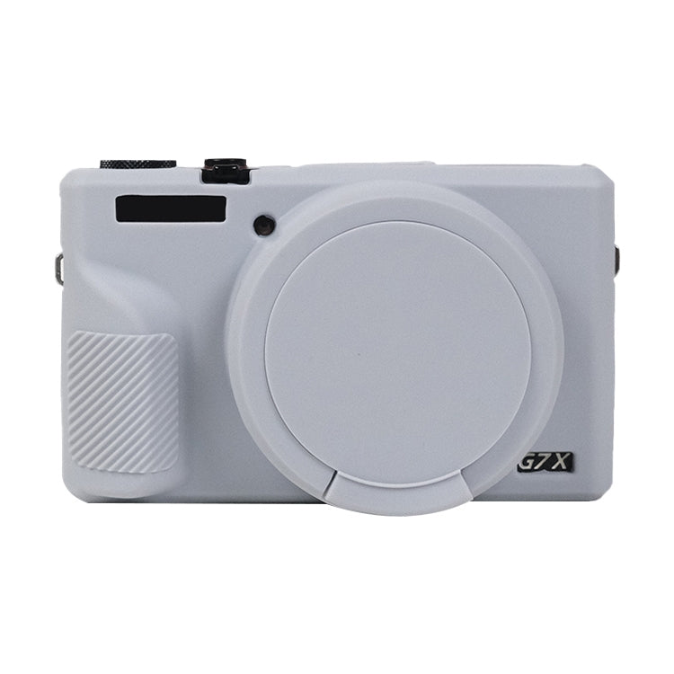 Frendorf | Für Canon PowerShot G7 X Mark III / G7X3 Weiche Silikon-Schutzhülle mit Objektivdeckel (Grau)