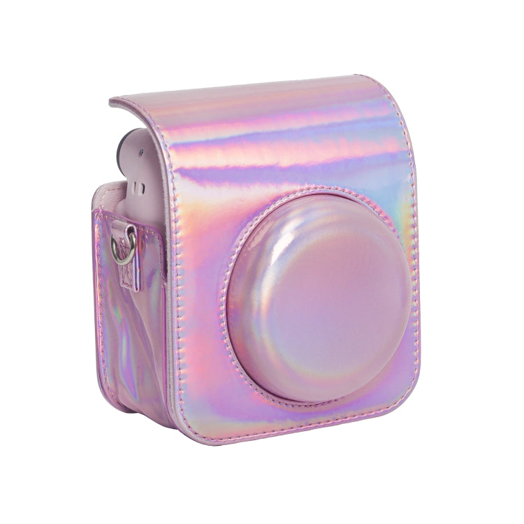 Frendorf | Für FUJIFILM instax mini 12 Laser Full Body Lederhülle Kameratasche mit Tragegurt (Rosa)
