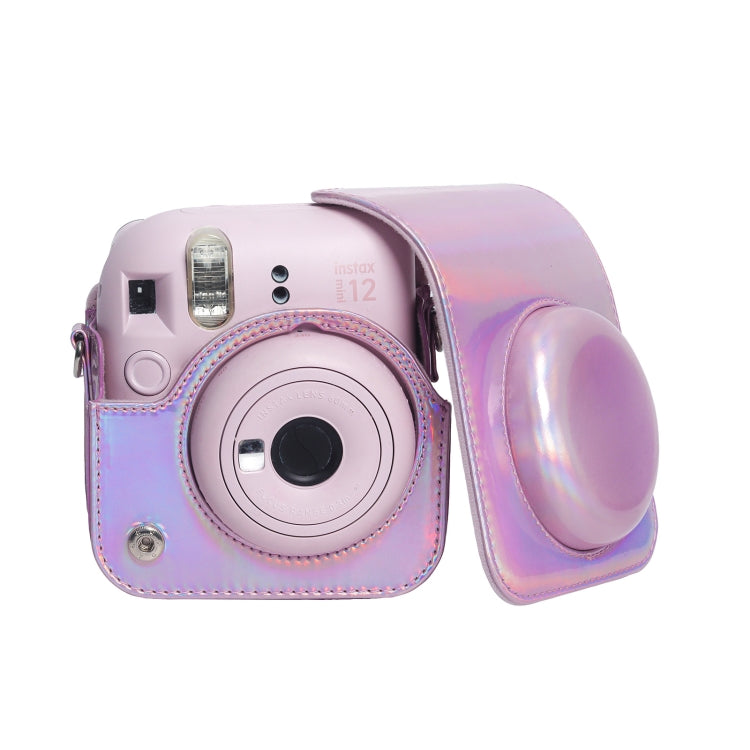 Frendorf | Für FUJIFILM instax mini 12 Laser Full Body Lederhülle Kameratasche mit Tragegurt (Rosa)