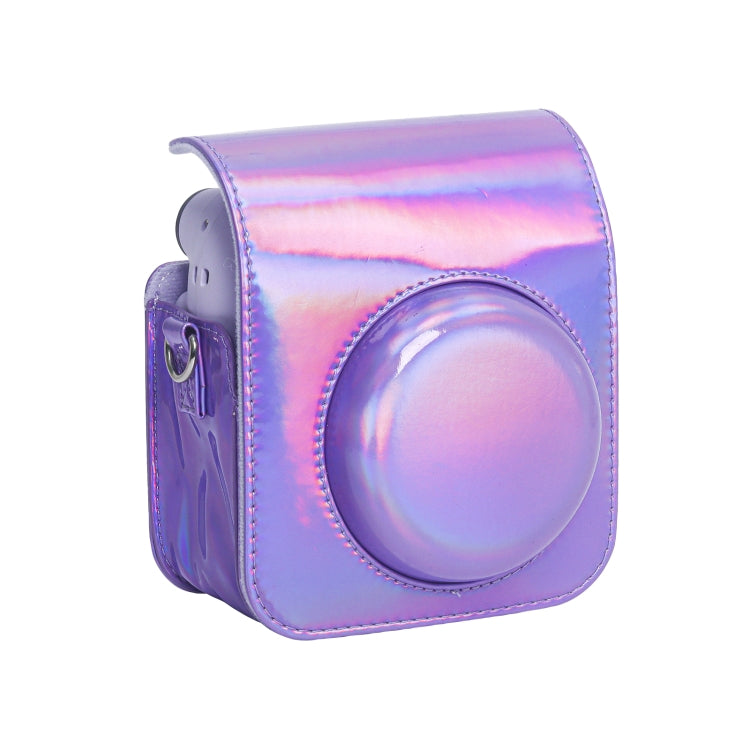 Frendorf | Für FUJIFILM instax mini 12 Laser Vollkörper-Lederhülle Kameratasche mit Tragegurt (Lila)