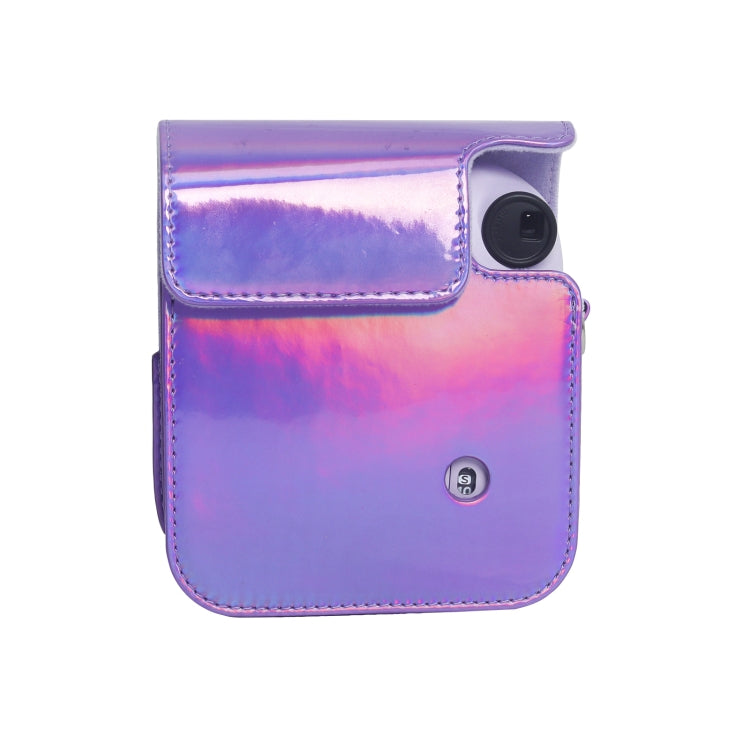 Frendorf | Für FUJIFILM instax mini 12 Laser Vollkörper-Lederhülle Kameratasche mit Tragegurt (Lila)