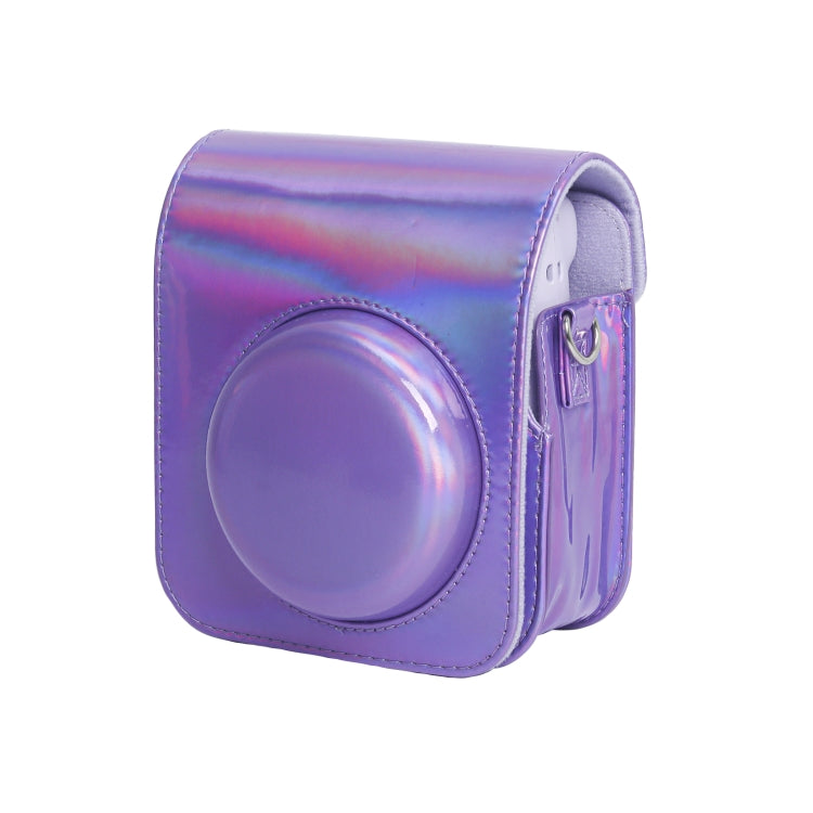 Frendorf | Für FUJIFILM instax mini 12 Laser Vollkörper-Lederhülle Kameratasche mit Tragegurt (Lila)