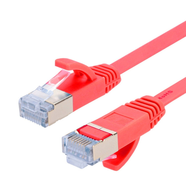 Frendorf | 20m vergoldetes Head CAT7 Hochgeschwindigkeits 10Gbps ultra-dünnes flaches Ethernet RJ45 Netzwerk LAN Kabel (Rot)