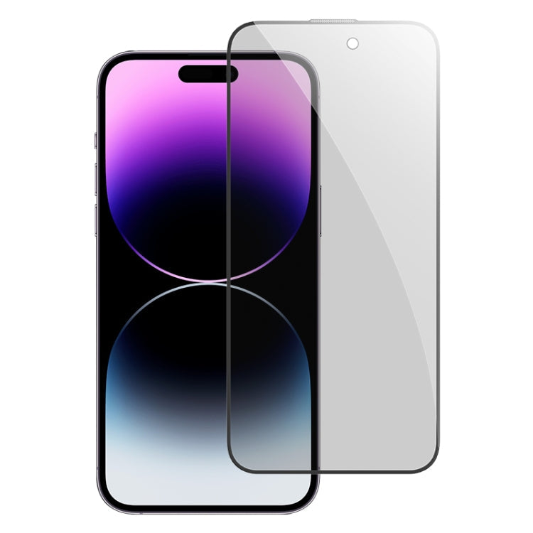 Frendorf | Für iPhone 15 Pro MOMAX 0,3 mm 3D Anti-Spy gehärtete Glasfolie (Schwarz)
