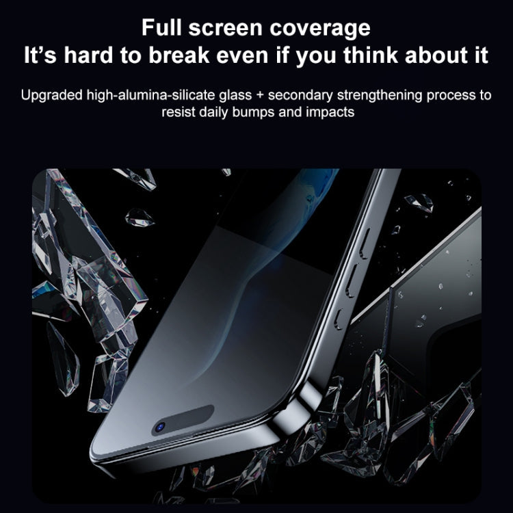 Frendorf | Für iPhone 15 Pro MOMAX 0,3 mm 3D Anti-Spy gehärtete Glasfolie (Schwarz)