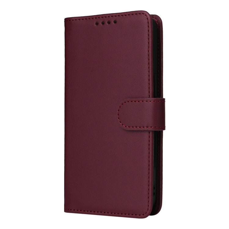 Frendorf | Für Samsung Galaxy S24 Ultra 5G BETOPNICE BN-005 2 in 1 abnehmbares Nachahmung echtes Leder Phone Case (Bordeauxrot)