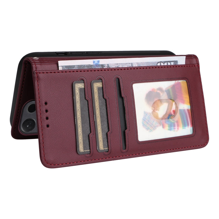 Frendorf | Für Samsung Galaxy S24 Ultra 5G BETOPNICE BN-005 2 in 1 abnehmbares Nachahmung echtes Leder Phone Case (Bordeauxrot)