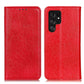 Frendorf | Samsung Galaxy S24 Ultra Magnetische Crazy Horse Textur Leder Telefon Hülle (Rot)