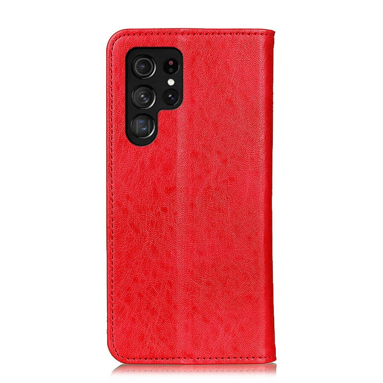 Frendorf | Samsung Galaxy S24 Ultra Magnetische Crazy Horse Textur Leder Telefon Hülle (Rot)