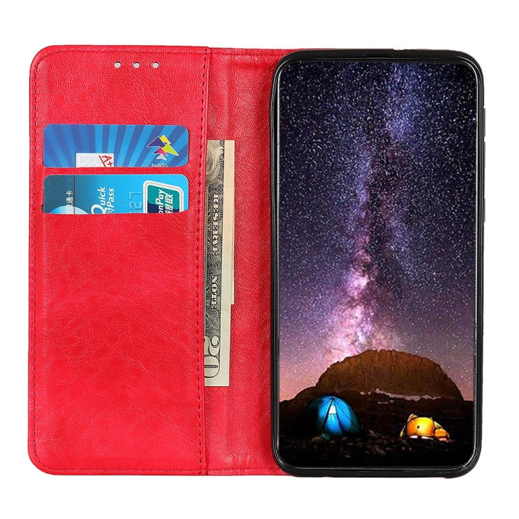Frendorf | Samsung Galaxy S24 Ultra Magnetische Crazy Horse Textur Leder Telefon Hülle (Rot)