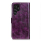 Frendorf | Für Samsung Galaxy S24 Ultra Retro Crazy Horse Textur Leder Handyhülle(Purple)