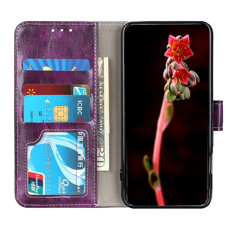 Frendorf | Für Samsung Galaxy S24 Ultra Retro Crazy Horse Textur Leder Handyhülle(Purple)