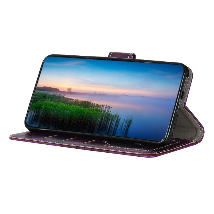 Frendorf | Für Samsung Galaxy S24 Ultra Retro Crazy Horse Textur Leder Handyhülle(Purple)