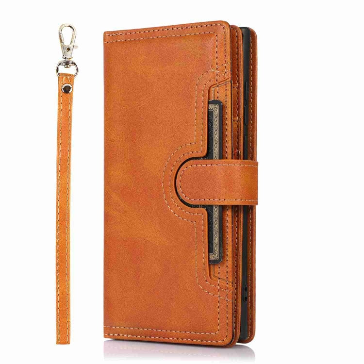 Frendorf | Für Samsung Galaxy S24 Ultra 5G Armband Kartensteckplatz Leder Handyhülle (Braun)