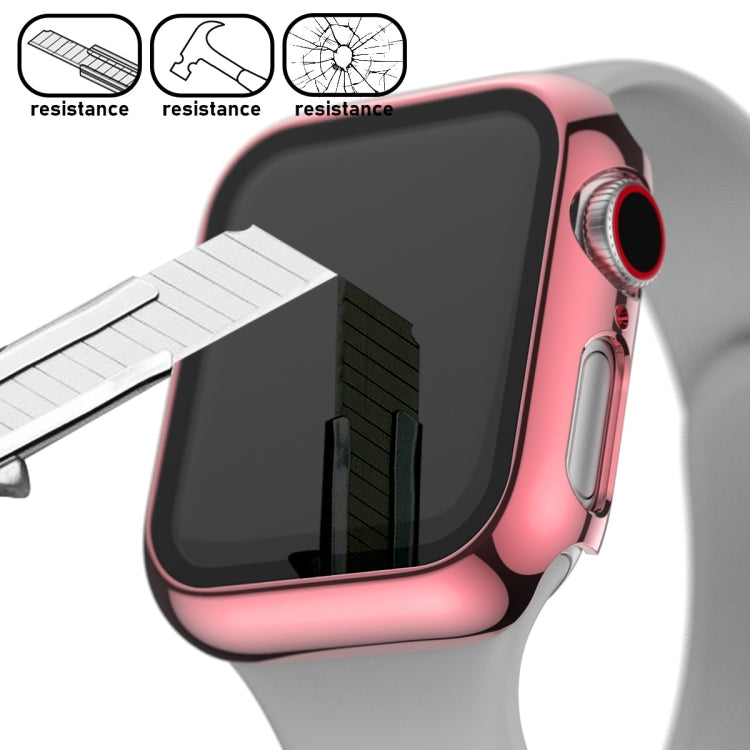 Frendorf | Für Apple Watch Series 5 & 4 40mm Vollständig Abdeckende Plattierung Glas Gehäuse (Rosa)