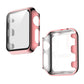 Frendorf | Für Apple Watch Series 3 & 2 & 1 38mm elektroplattierte PC-Hülle + gehärtete Folie integrierte Schutzabdeckung (Pink)
