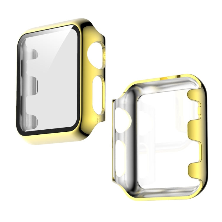 Frendorf | Für Apple Watch Series 3 & 2 & 1 38mm Elektroplattierte PC-Hülle + Gehärtete Folie Integrierte Schutzhülle (Gold)