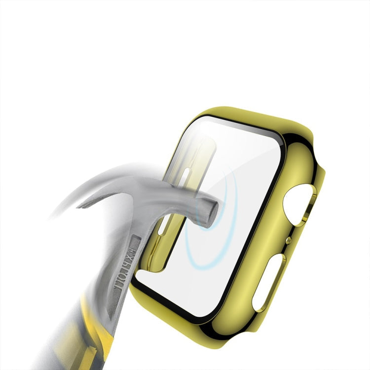 Frendorf | Für Apple Watch Series 3 & 2 & 1 38mm Elektroplattierte PC-Hülle + Gehärtete Folie Integrierte Schutzhülle (Gold)