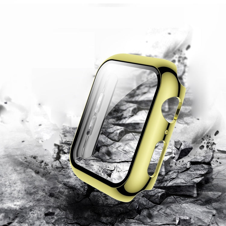 Frendorf | Für Apple Watch Series 3 & 2 & 1 38mm Elektroplattierte PC-Hülle + Gehärtete Folie Integrierte Schutzhülle (Gold)