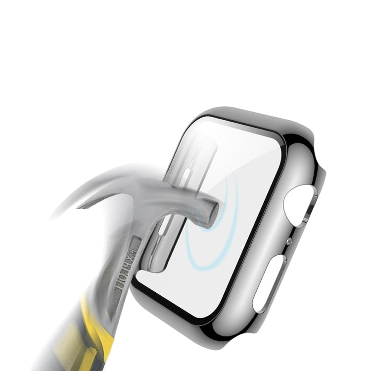 Frendorf | Für Apple Watch Series 3 & 2 & 1 38mm elektroplatiertes PC-Gehäuse + gehärtete Folie integrierte Schutzhülle (Silber)