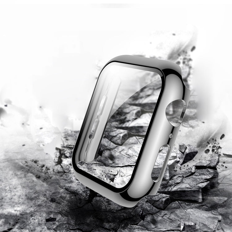 Frendorf | Für Apple Watch Series 3 & 2 & 1 38mm elektroplatiertes PC-Gehäuse + gehärtete Folie integrierte Schutzhülle (Silber)
