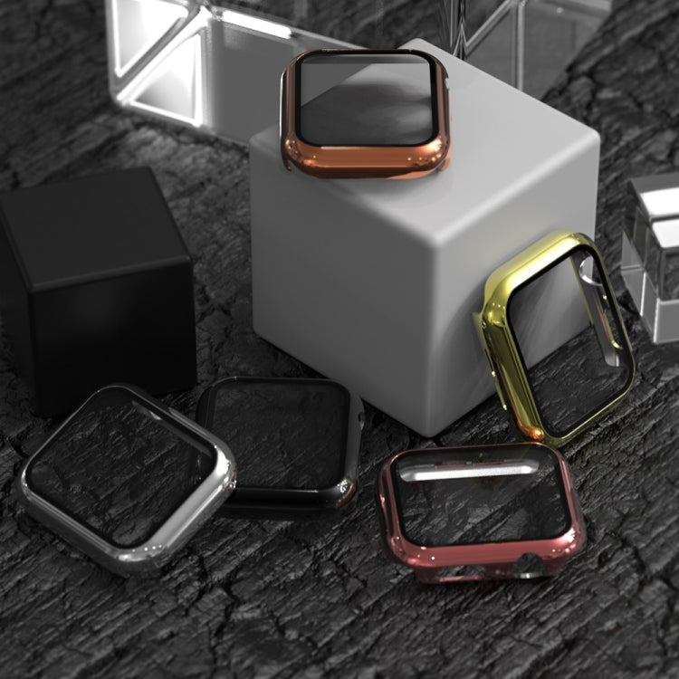 Frendorf | Für Apple Watch Series 3 & 2 & 1 42mm elektroplatiertes PC-Gehäuse + gehärtete Folie integrierte Schutzhülle (Gold)