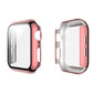 Frendorf | Für Apple Watch Series 5 & 4 40mm elektroplattiertes PC-Gehäuse + gehärtete Folie integrierte Schutzhülle (Pink)