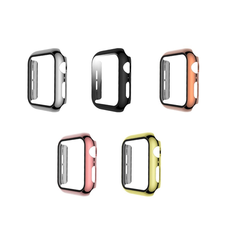 Frendorf | Für Apple Watch Series 5 & 4 40mm elektroplatiertes PC-Gehäuse + gehärtete Folie integrierte Schutzabdeckung (Roségold)