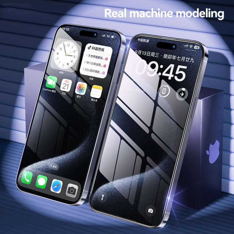 Frendorf | Für iPhone 15 Pro USAMS 0.3mm 9D Hochalumina Vollbild-Glasfolie (Schwarz)