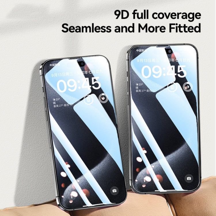 Frendorf | Für iPhone 15 Pro USAMS 0.3mm 9D Hochalumina Vollbild-Glasfolie (Schwarz)