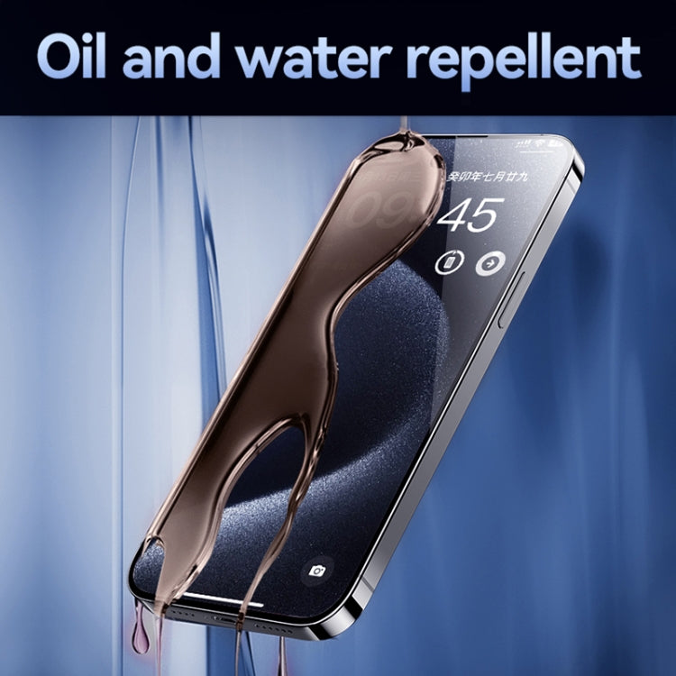 Frendorf | Für iPhone 15 Pro USAMS 0.3mm 9D Hochalumina Vollbild-Glasfolie (Schwarz)