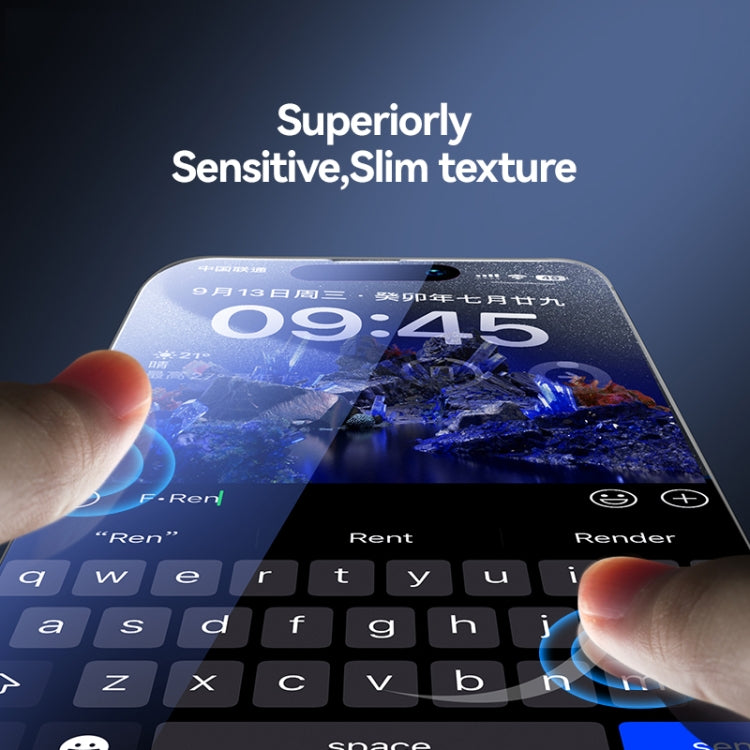 Frendorf | Für iPhone 15 Pro USAMS 0.3mm 9D Hochalumina Vollbild-Glasfolie (Schwarz)