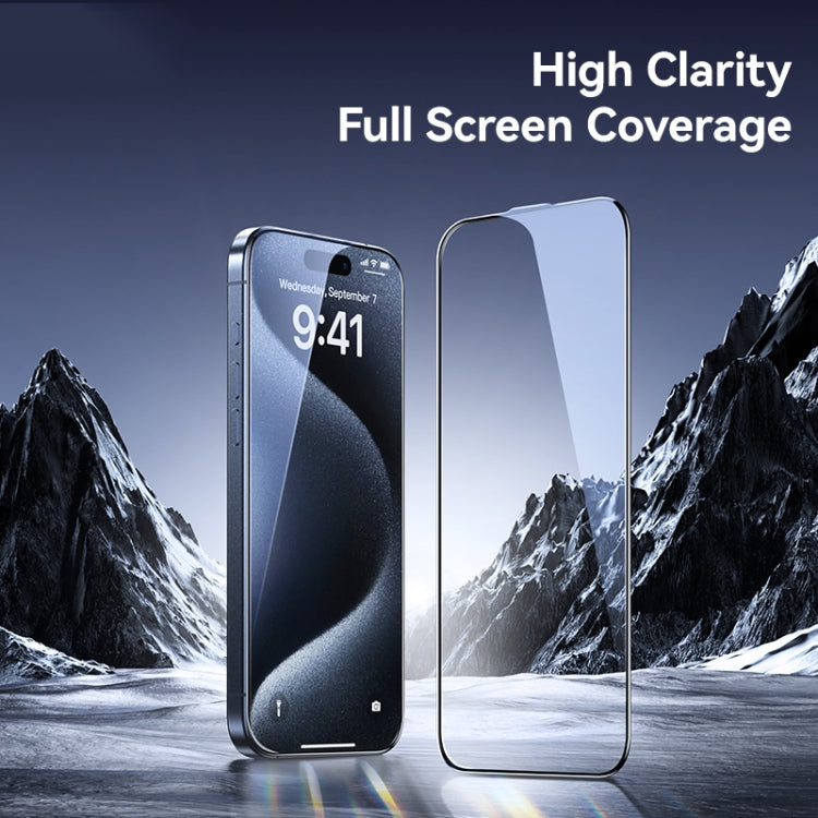 Frendorf | Für iPhone 16 Plus USAMS 0.3mm 9D Hochalumina Vollbild gehärtete Folie (Schwarz)