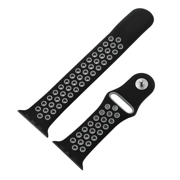 Frendorf | Für Apple Watch Series 7 41mm / 6 & SE & 5 & 4 40mm / 3 & 2 & 1 38mm Sport Silikon-Uhrenarmband Standard Edition (Schwarz Grau)