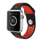 Frerndorf | Für Apple Watch Ultra 49mm / Series 8&7 45mm / SE 2&6&SE&5&4 44mm / 3&2&1 42mm Sport Silikon Uhr Band Standard Edition (Schwarz Rot)