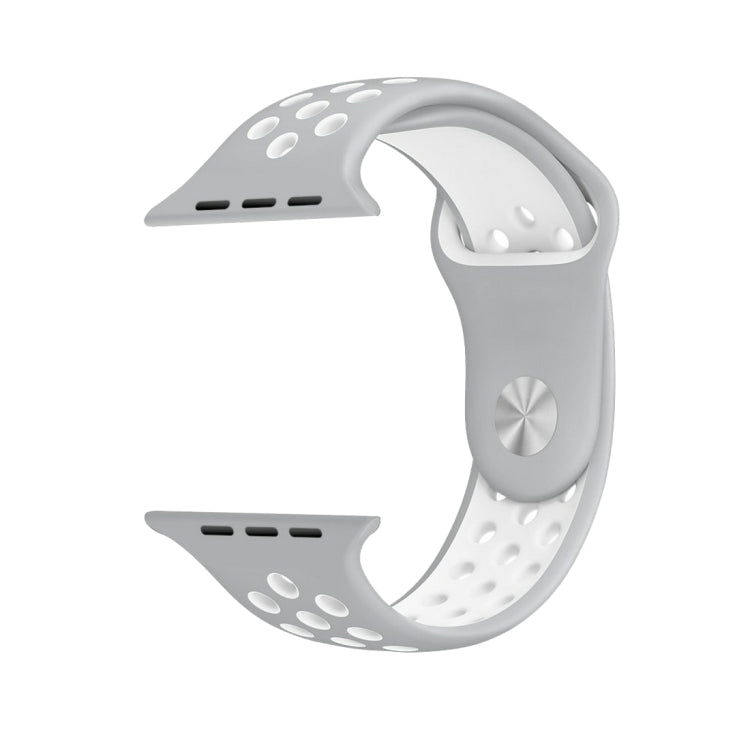 Frerndorf | Für Apple Watch Ultra 49mm & Watch Ultra 2 49mm / Series 9 & 8 & 7 45mm / SE 3 & SE 2 & 6 & SE & 5 & 4 44mm / 3 & 2 & 1 42mm Sport Silikon-Uhrenarmband Standard Edition (Grau Weiß)
