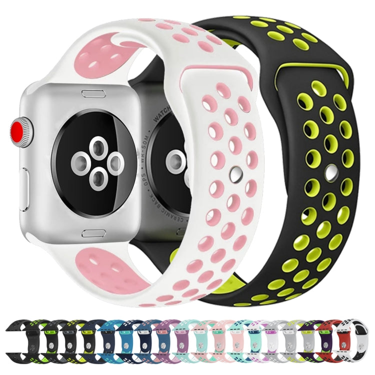 Frerndorf | Für Apple Watch Ultra 49mm / Series 8&7 45mm / SE 2&6&SE&5&4 44mm / 3&2&1 42mm Sport Silikon Uhr Band Standard Edition (Schwarz Rot)