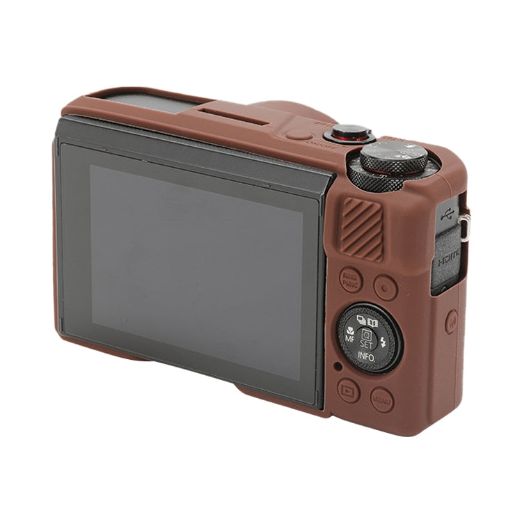 Frendorf | Für Canon PowerShot G7 X Mark II / G7X2 Weiche Silikon Schutzhülle mit Objektivdeckel (Kaffee)