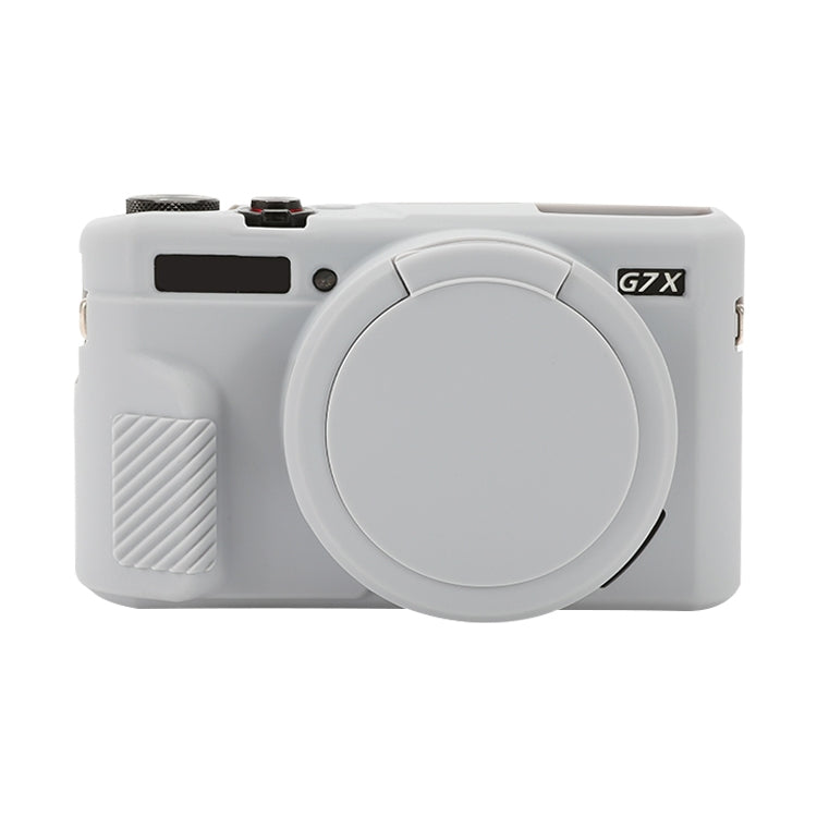 Frendorf | Für Canon PowerShot G7 X Mark II / G7X2 Weiche Silikon-Schutzhülle mit Objektivdeckel (Grau)