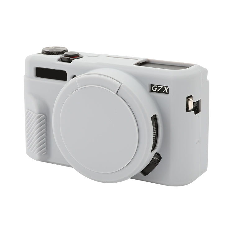 Frendorf | Für Canon PowerShot G7 X Mark II / G7X2 Weiche Silikon-Schutzhülle mit Objektivdeckel (Grau)