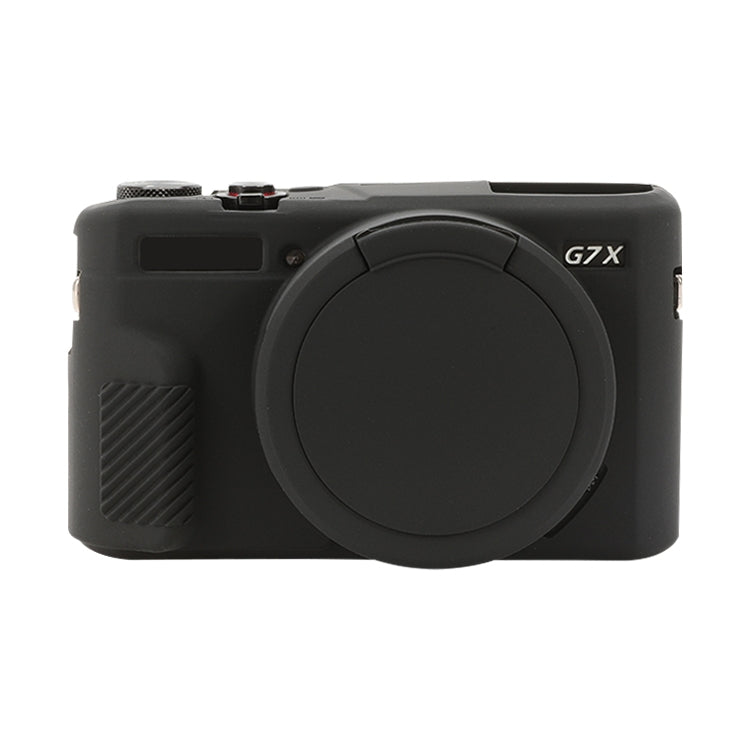 Frendorf | Für Canon PowerShot G7 X Mark II / G7X2 Weiche Silikon-Schutzhülle mit Objektivdeckel (Schwarz)