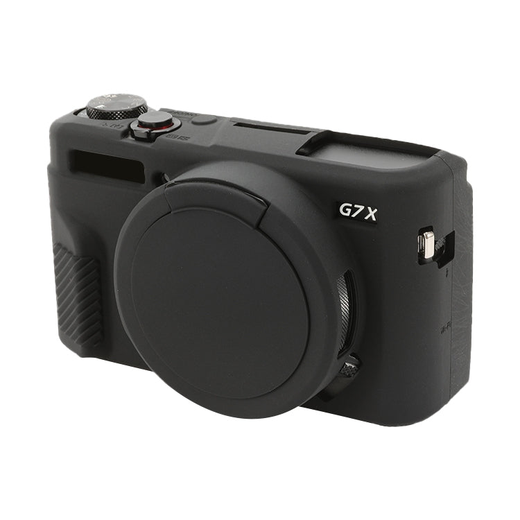 Frendorf | Für Canon PowerShot G7 X Mark II / G7X2 Weiche Silikon-Schutzhülle mit Objektivdeckel (Schwarz)