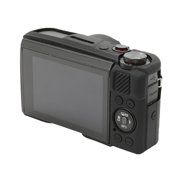 Frendorf | Für Canon PowerShot G7 X Mark II / G7X2 Weiche Silikon-Schutzhülle mit Objektivdeckel (Schwarz)