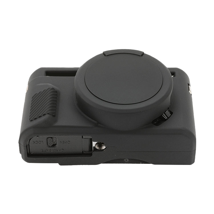 Frendorf | Für Canon PowerShot G7 X Mark II / G7X2 Weiche Silikon-Schutzhülle mit Objektivdeckel (Schwarz)
