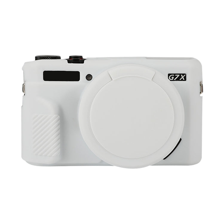 Frendorf | Voor Canon PowerShot G7 X Mark II / G7X2 Zachte Siliconen Beschermhoes met Lensdeksel (Wit)